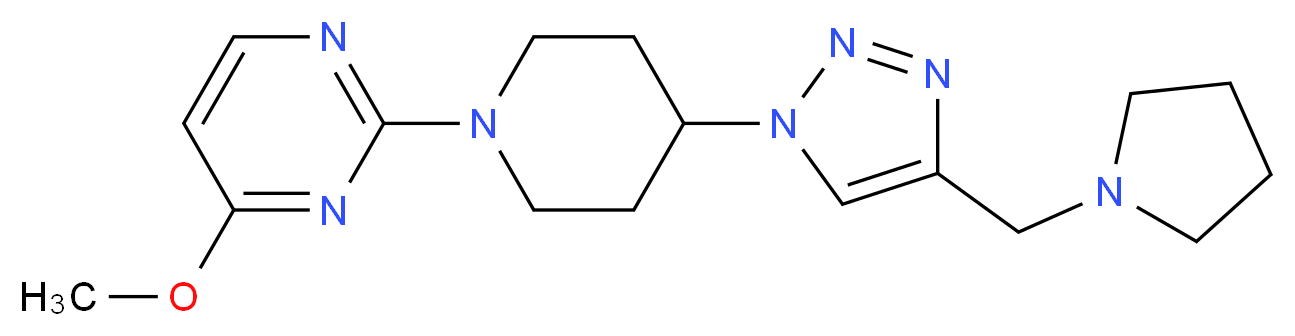 4-methoxy-2-{4-[4-(pyrrolidin-1-ylmethyl)-1H-1,2,3-triazol-1-yl]piperidin-1-yl}pyrimidine_分子结构_CAS_)