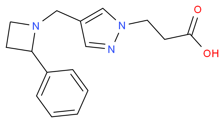 3-{4-[(2-phenylazetidin-1-yl)methyl]-1H-pyrazol-1-yl}propanoic acid_分子结构_CAS_)
