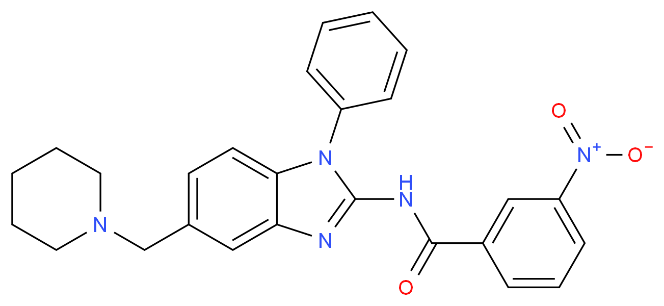 3-nitro-n-(1-phenyl-5-(1-piperidinylmethyl)-1h-benzimidazol-2-yl)benzamide_分子结构_CAS_509093-77-0)