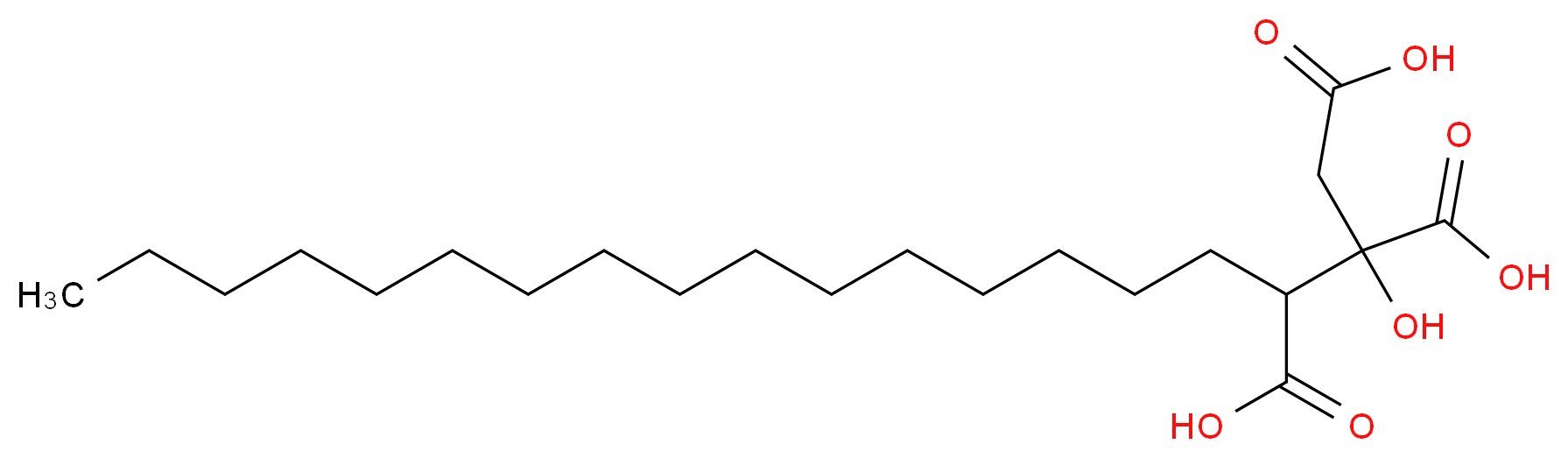 1-hexadecyl-2-hydroxypropane-1,2,3-tricarboxylic acid_分子结构_CAS_666-99-9