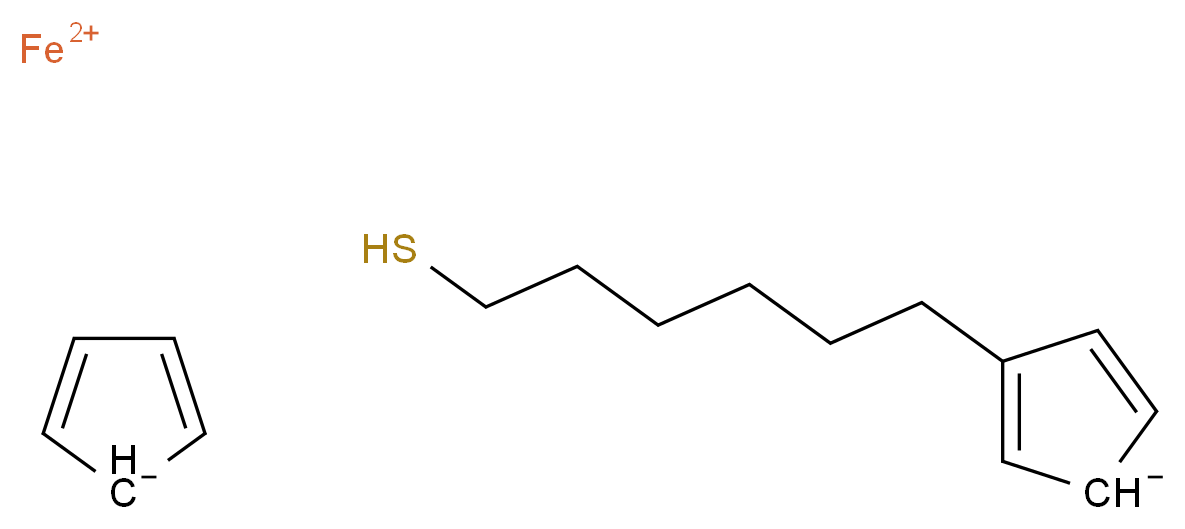 λ<sup>2</sup>-iron(2+) ion 3-(6-sulfanylhexyl)cyclopenta-2,4-dien-1-ide cyclopenta-2,4-dien-1-ide_分子结构_CAS_134029-92-8