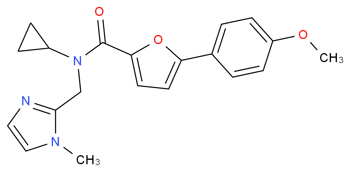 N-cyclopropyl-5-(4-methoxyphenyl)-N-[(1-methyl-1H-imidazol-2-yl)methyl]-2-furamide_分子结构_CAS_)