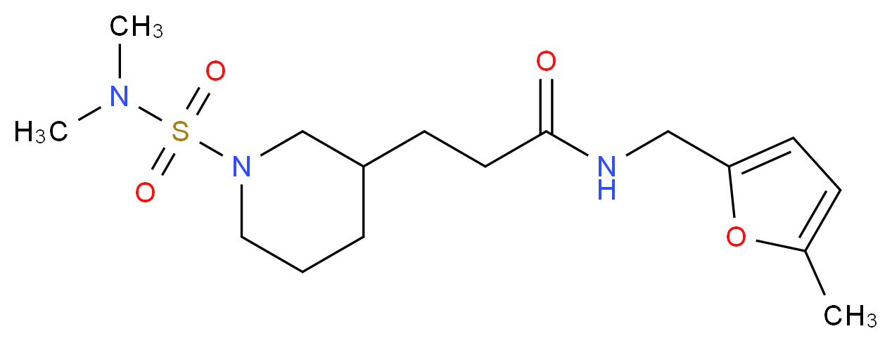 3-{1-[(dimethylamino)sulfonyl]-3-piperidinyl}-N-[(5-methyl-2-furyl)methyl]propanamide_分子结构_CAS_)