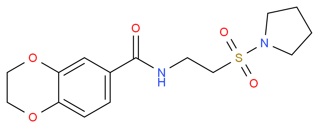 N-[2-(pyrrolidin-1-ylsulfonyl)ethyl]-2,3-dihydro-1,4-benzodioxine-6-carboxamide_分子结构_CAS_)