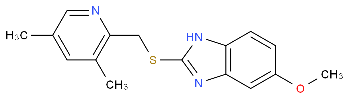 2-{[(3,5-dimethylpyridin-2-yl)methyl]sulfanyl}-5-methoxy-1H-1,3-benzodiazole_分子结构_CAS_704910-89-4
