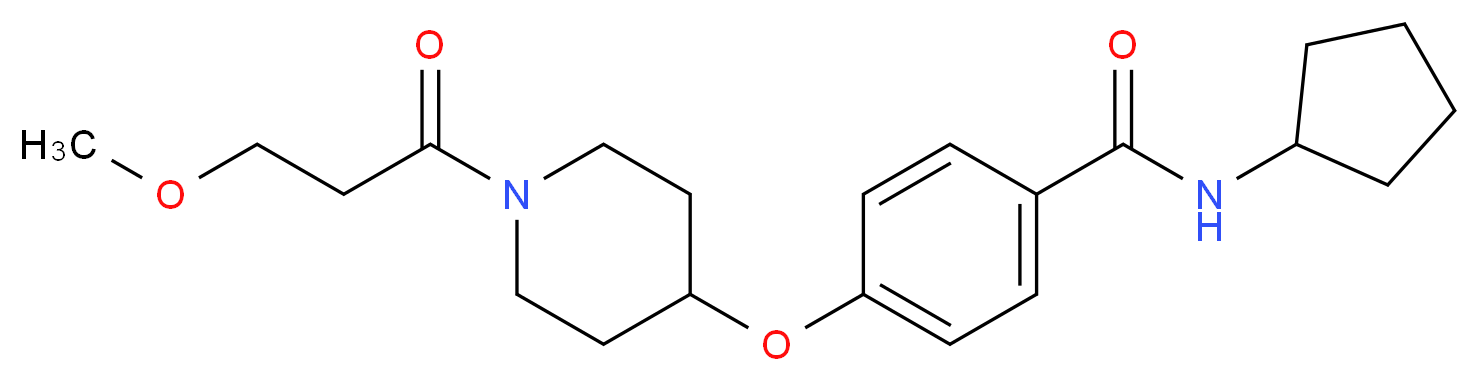 N-cyclopentyl-4-{[1-(3-methoxypropanoyl)piperidin-4-yl]oxy}benzamide_分子结构_CAS_)