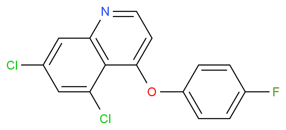 5,7-dichloro-4-(4-fluorophenoxy)quinoline_分子结构_CAS_124495-18-7