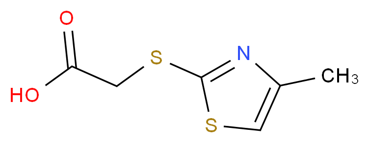 [(4-methyl-1,3-thiazol-2-yl)thio]acetic acid_分子结构_CAS_5685-17-6)