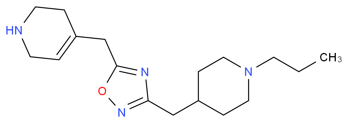 4-({3-[(1-propylpiperidin-4-yl)methyl]-1,2,4-oxadiazol-5-yl}methyl)-1,2,3,6-tetrahydropyridine_分子结构_CAS_)