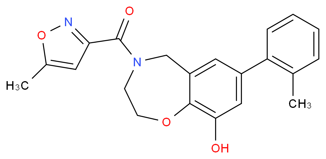 4-[(5-methylisoxazol-3-yl)carbonyl]-7-(2-methylphenyl)-2,3,4,5-tetrahydro-1,4-benzoxazepin-9-ol_分子结构_CAS_)