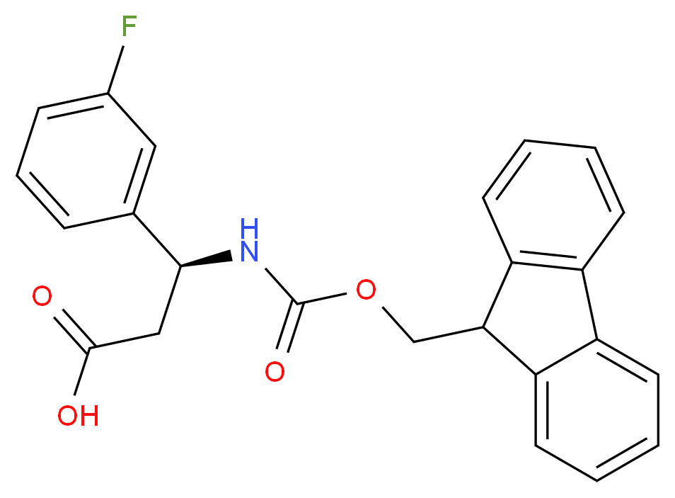 (3S)-3-({[(9H-fluoren-9-yl)methoxy]carbonyl}amino)-3-(3-fluorophenyl)propanoic acid_分子结构_CAS_507472-14-2