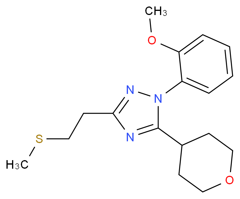 1-(2-methoxyphenyl)-3-[2-(methylthio)ethyl]-5-(tetrahydro-2H-pyran-4-yl)-1H-1,2,4-triazole_分子结构_CAS_)