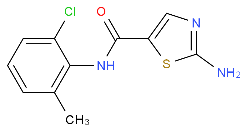 2-amino-N-(2-chloro-6-methylphenyl)-1,3-thiazole-5-carboxamide_分子结构_CAS_302964-24-5