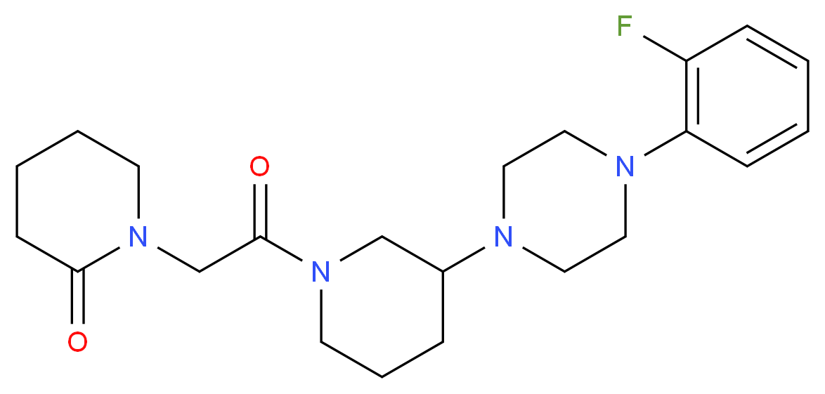 1-(2-{3-[4-(2-fluorophenyl)-1-piperazinyl]-1-piperidinyl}-2-oxoethyl)-2-piperidinone_分子结构_CAS_)