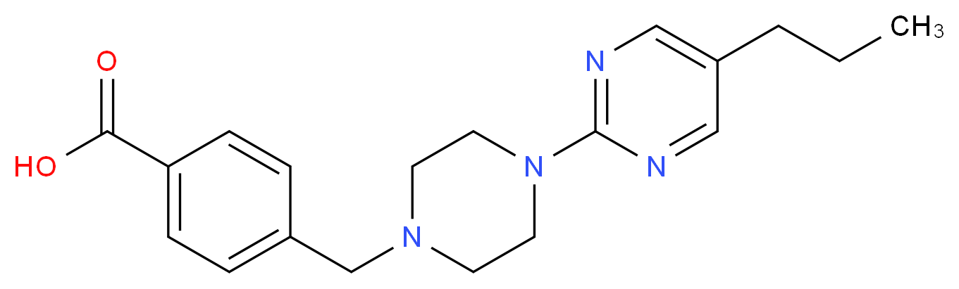 4-{[4-(5-propylpyrimidin-2-yl)piperazin-1-yl]methyl}benzoic acid_分子结构_CAS_)