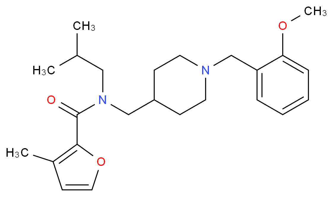 N-isobutyl-N-{[1-(2-methoxybenzyl)-4-piperidinyl]methyl}-3-methyl-2-furamide_分子结构_CAS_)