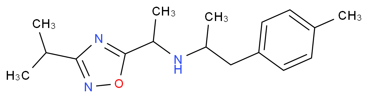 N-[1-(3-isopropyl-1,2,4-oxadiazol-5-yl)ethyl]-1-(4-methylphenyl)-2-propanamine_分子结构_CAS_)