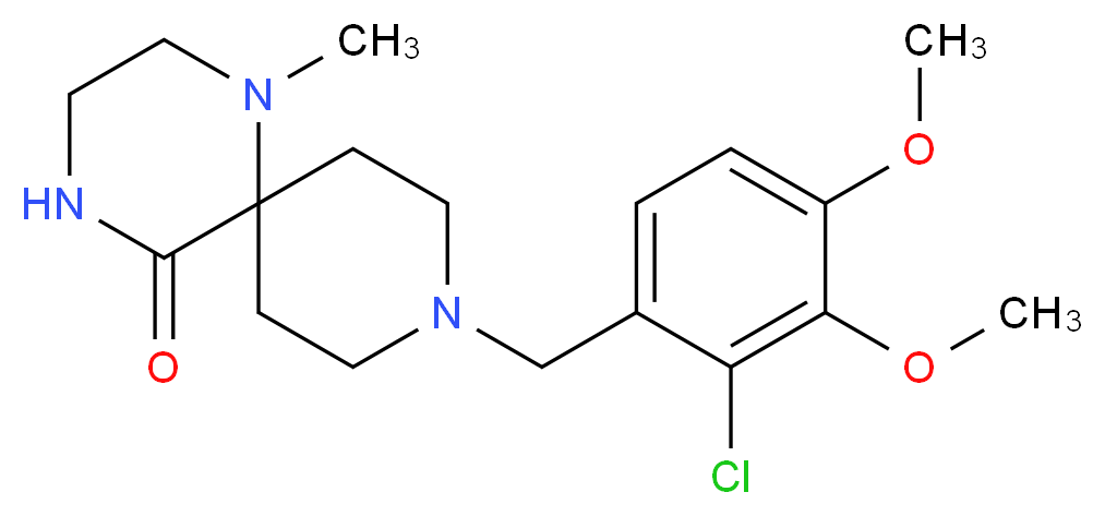 9-(2-chloro-3,4-dimethoxybenzyl)-1-methyl-1,4,9-triazaspiro[5.5]undecan-5-one_分子结构_CAS_)