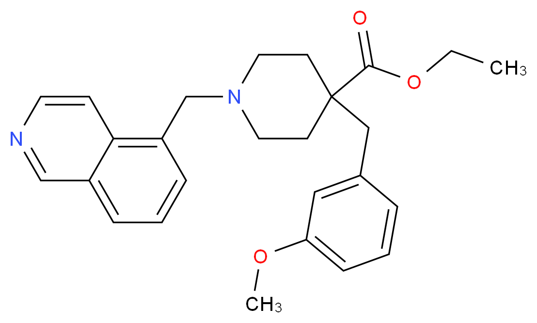 ethyl 1-(5-isoquinolinylmethyl)-4-(3-methoxybenzyl)-4-piperidinecarboxylate_分子结构_CAS_)