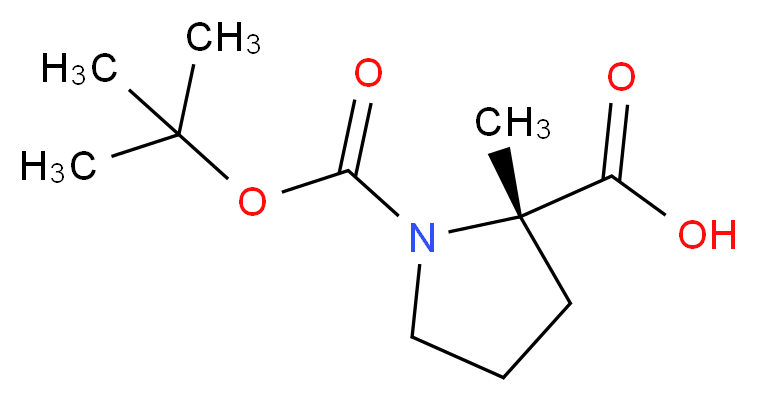 (2S)-1-[(tert-butoxy)carbonyl]-2-methylpyrrolidine-2-carboxylic acid_分子结构_CAS_103336-06-7