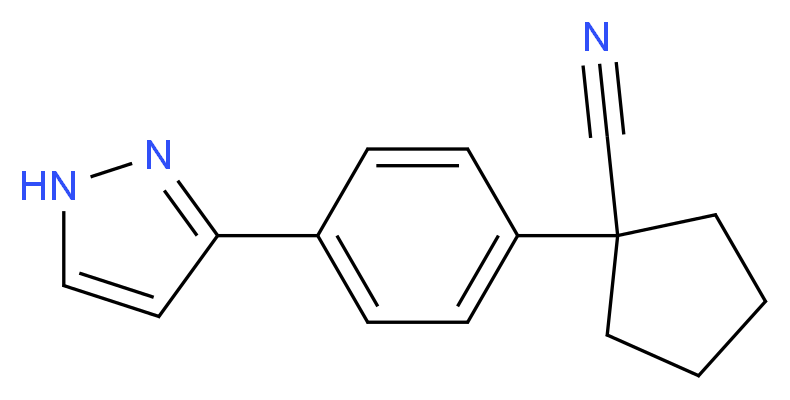 1-[4-(1H-pyrazol-3-yl)phenyl]cyclopentanecarbonitrile_分子结构_CAS_)