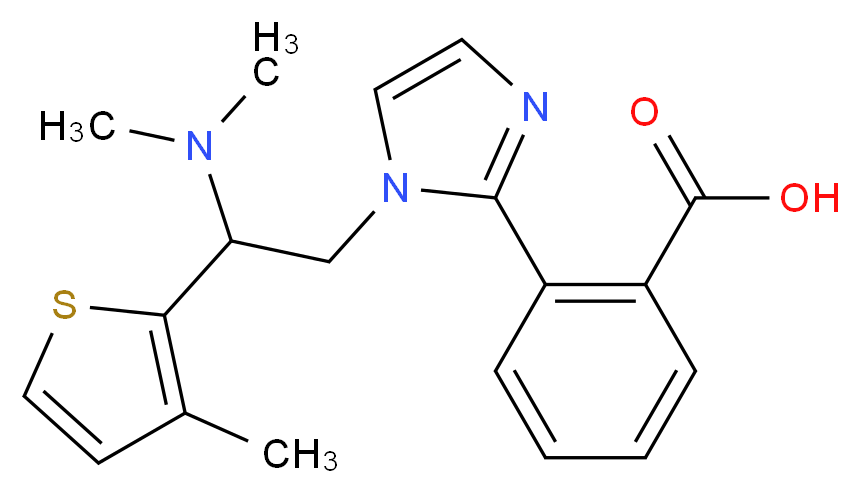 2-{1-[2-(dimethylamino)-2-(3-methyl-2-thienyl)ethyl]-1H-imidazol-2-yl}benzoic acid_分子结构_CAS_)