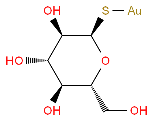 Aurothioglucose_分子结构_CAS_12192-57-3)