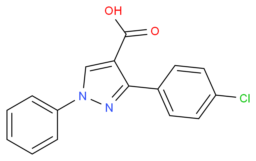 3-(4-chlorophenyl)-1-phenyl-1H-pyrazole-4-carboxylic acid_分子结构_CAS_372107-14-7