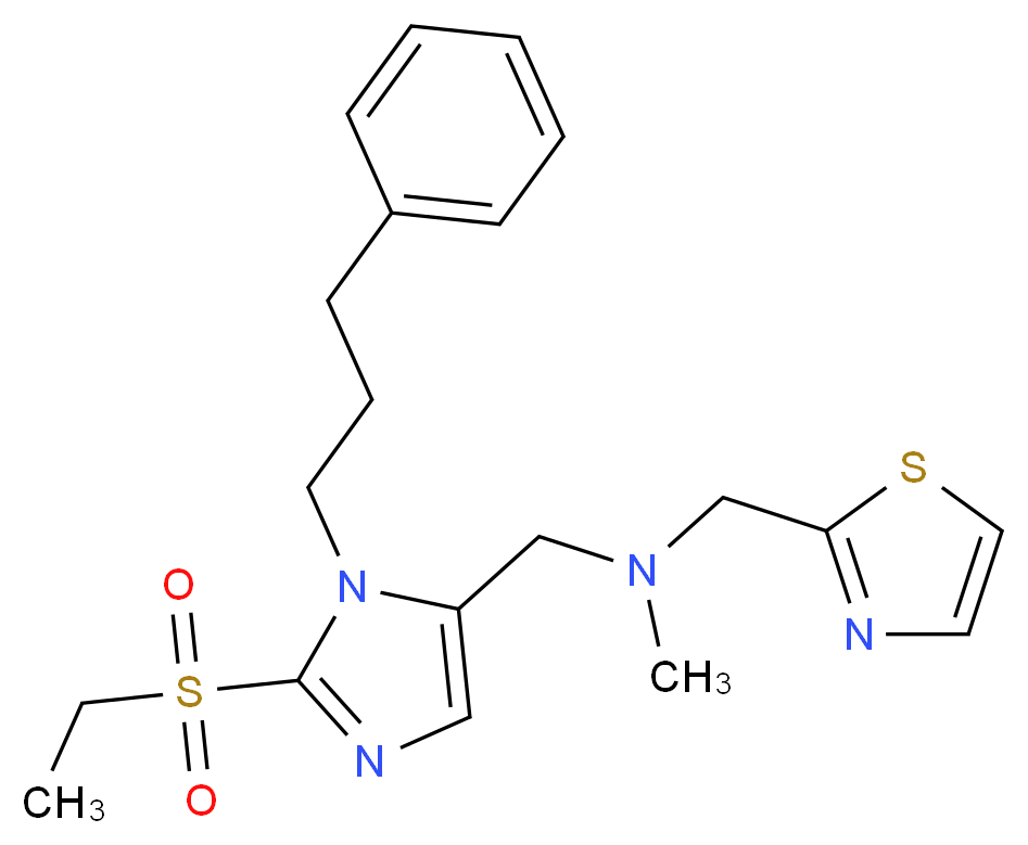 1-[2-(ethylsulfonyl)-1-(3-phenylpropyl)-1H-imidazol-5-yl]-N-methyl-N-(1,3-thiazol-2-ylmethyl)methanamine_分子结构_CAS_)