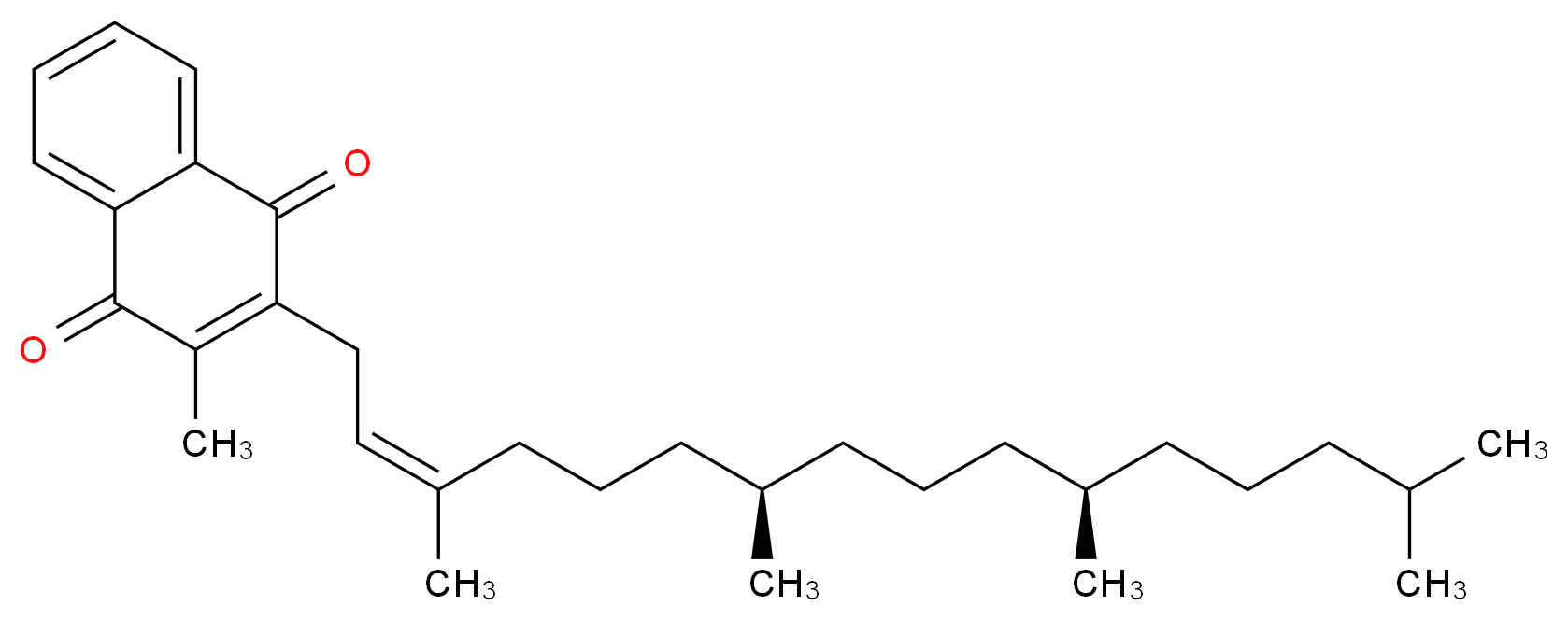 2-methyl-3-[(2Z,7R,11R)-3,7,11,15-tetramethylhexadec-2-en-1-yl]-1,4-dihydronaphthalene-1,4-dione_分子结构_CAS_16033-41-3