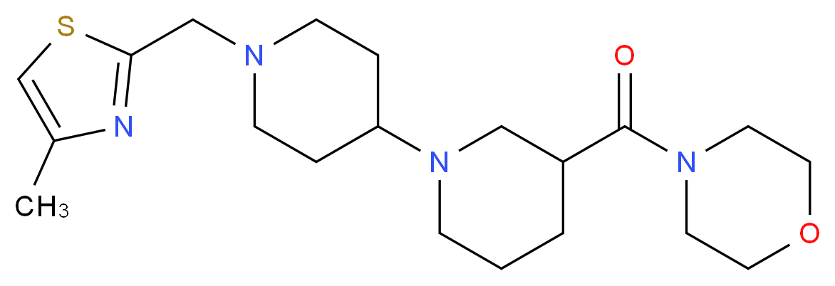 1'-[(4-methyl-1,3-thiazol-2-yl)methyl]-3-(morpholin-4-ylcarbonyl)-1,4'-bipiperidine_分子结构_CAS_)