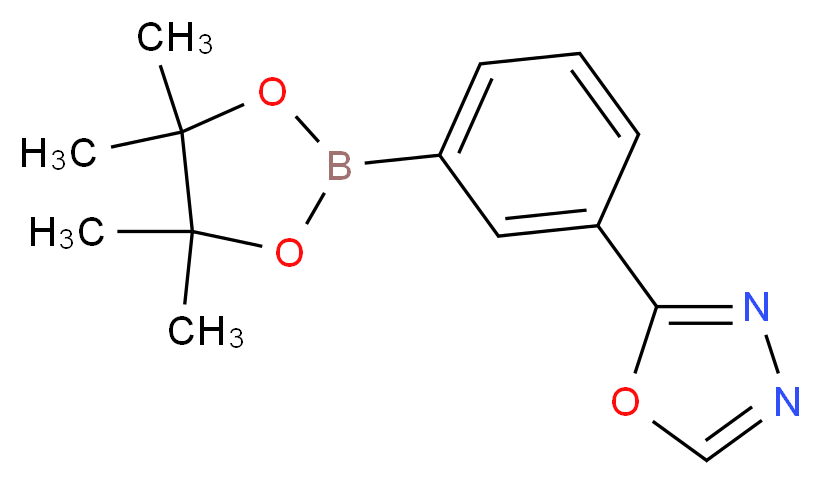 2-[3-(tetramethyl-1,3,2-dioxaborolan-2-yl)phenyl]-1,3,4-oxadiazole_分子结构_CAS_1186334-84-8