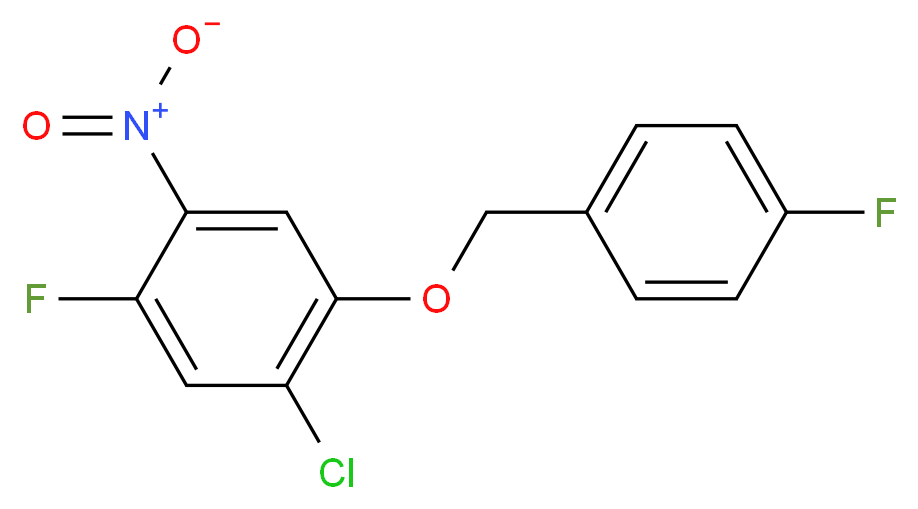 1-Chloro-5-fluoro-2-(4-fluorobenzyloxy)-4-nitrobenzene_分子结构_CAS_)