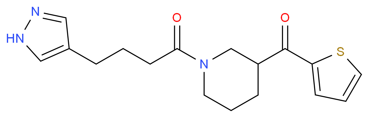 {1-[4-(1H-pyrazol-4-yl)butanoyl]piperidin-3-yl}(2-thienyl)methanone_分子结构_CAS_)
