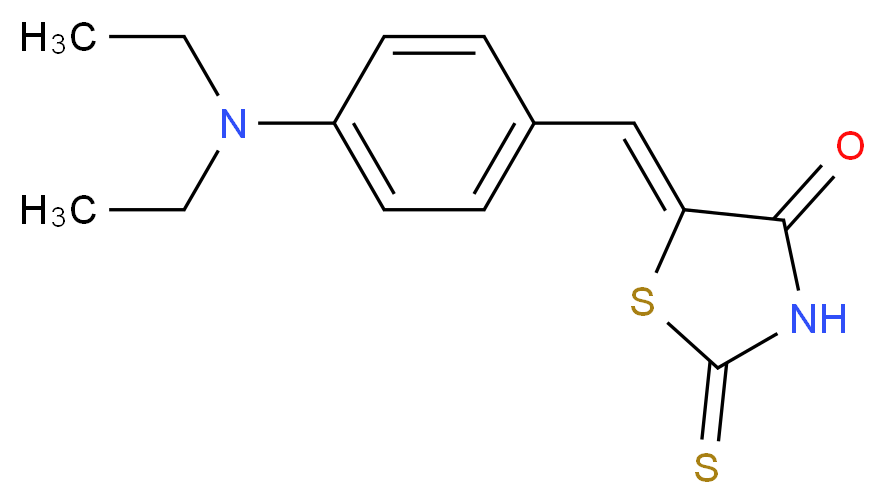 (5Z)-5-{[4-(diethylamino)phenyl]methylidene}-2-sulfanylidene-1,3-thiazolidin-4-one_分子结构_CAS_35778-58-6