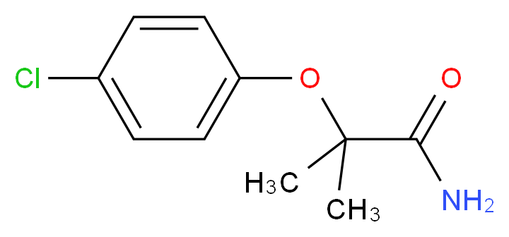 2-(4-chlorophenoxy)-2-methylpropanamide_分子结构_CAS_5658-61-7