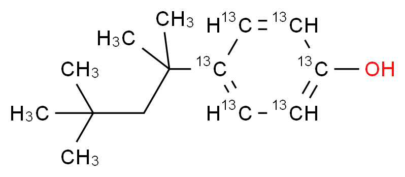 4-tert-Octylphenol-13C6_分子结构_CAS_)