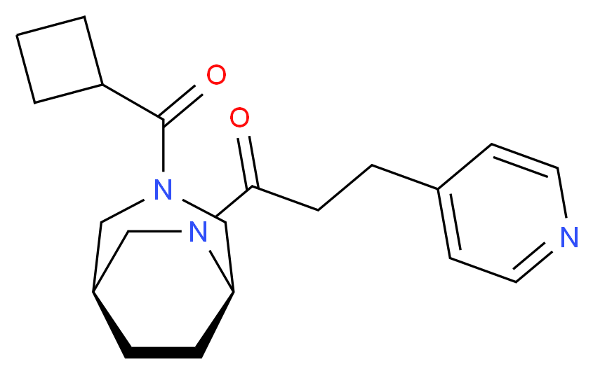 (1S*,5R*)-3-(cyclobutylcarbonyl)-6-(3-pyridin-4-ylpropanoyl)-3,6-diazabicyclo[3.2.2]nonane_分子结构_CAS_)