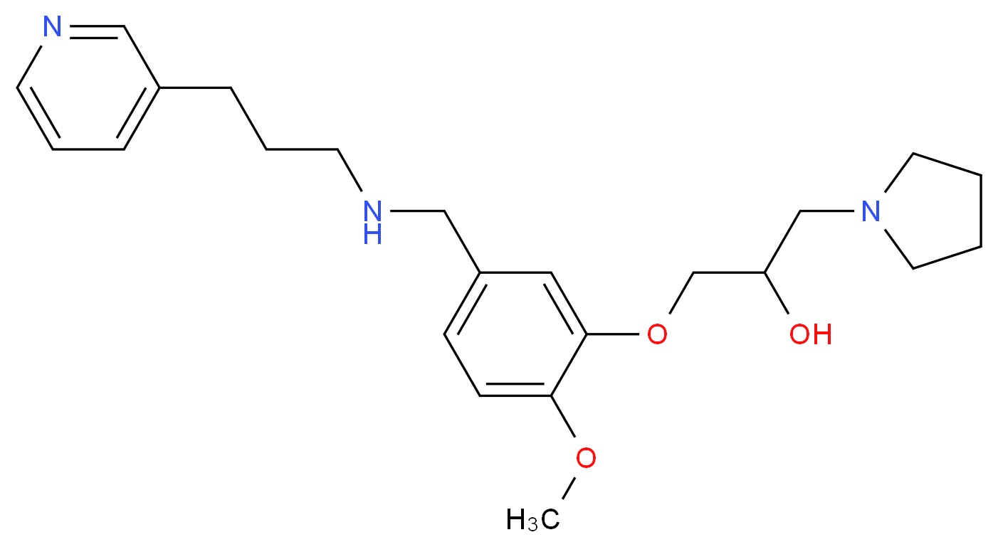 1-[2-methoxy-5-({[3-(3-pyridinyl)propyl]amino}methyl)phenoxy]-3-(1-pyrrolidinyl)-2-propanol_分子结构_CAS_)