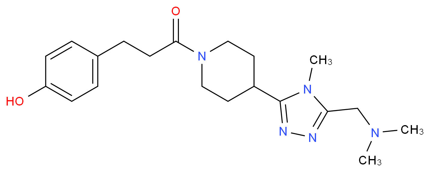 4-[3-(4-{5-[(dimethylamino)methyl]-4-methyl-4H-1,2,4-triazol-3-yl}piperidin-1-yl)-3-oxopropyl]phenol_分子结构_CAS_)
