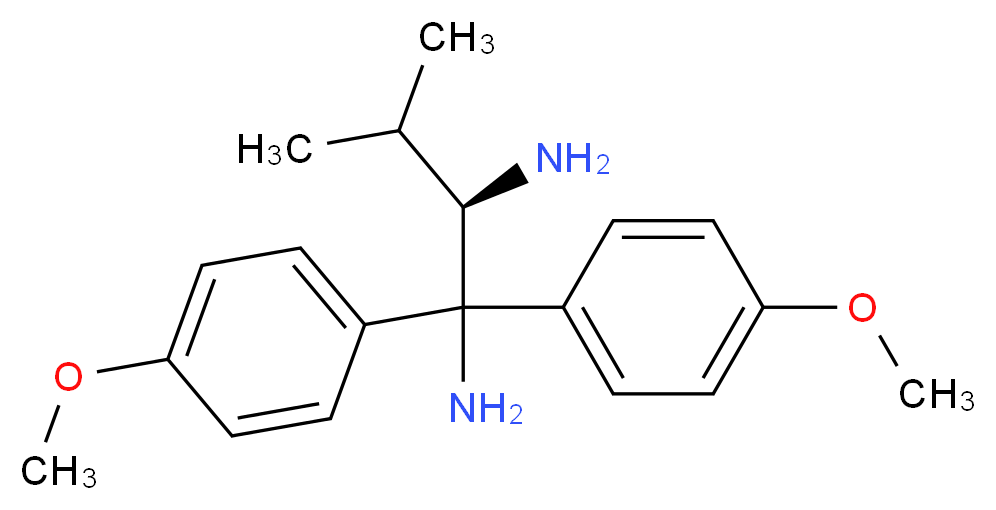 (R)-(+)-1,1-Bis(4-methoxyphenyl)-3-methyl-1,2-butanediamine_分子结构_CAS_166764-19-8)