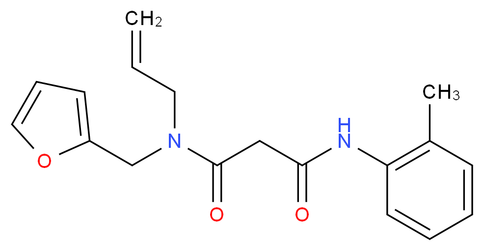 N-allyl-N-(2-furylmethyl)-N'-(2-methylphenyl)malonamide_分子结构_CAS_)