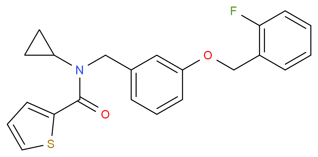 N-cyclopropyl-N-{3-[(2-fluorobenzyl)oxy]benzyl}-2-thiophenecarboxamide_分子结构_CAS_)