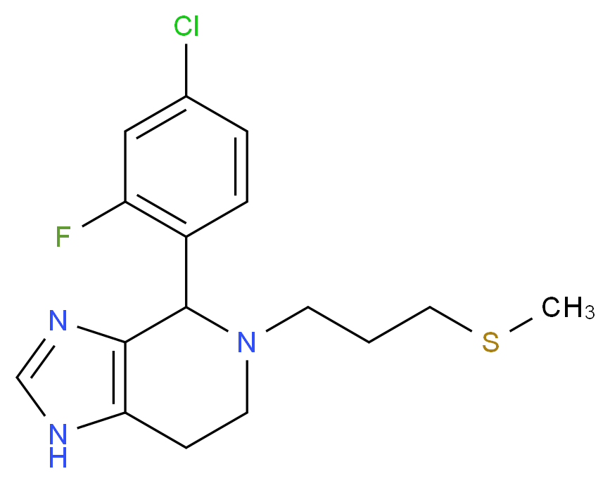 4-(4-chloro-2-fluorophenyl)-5-[3-(methylthio)propyl]-4,5,6,7-tetrahydro-1H-imidazo[4,5-c]pyridine_分子结构_CAS_)