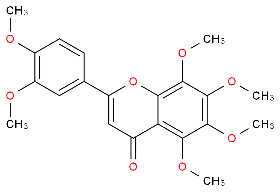 2-(3,4-dimethoxyphenyl)-5,6,7,8-tetramethoxy-4H-chromen-4-one_分子结构_CAS_478-01-3