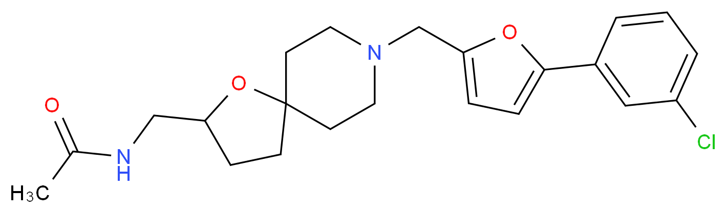N-[(8-{[5-(3-chlorophenyl)-2-furyl]methyl}-1-oxa-8-azaspiro[4.5]dec-2-yl)methyl]acetamide_分子结构_CAS_)