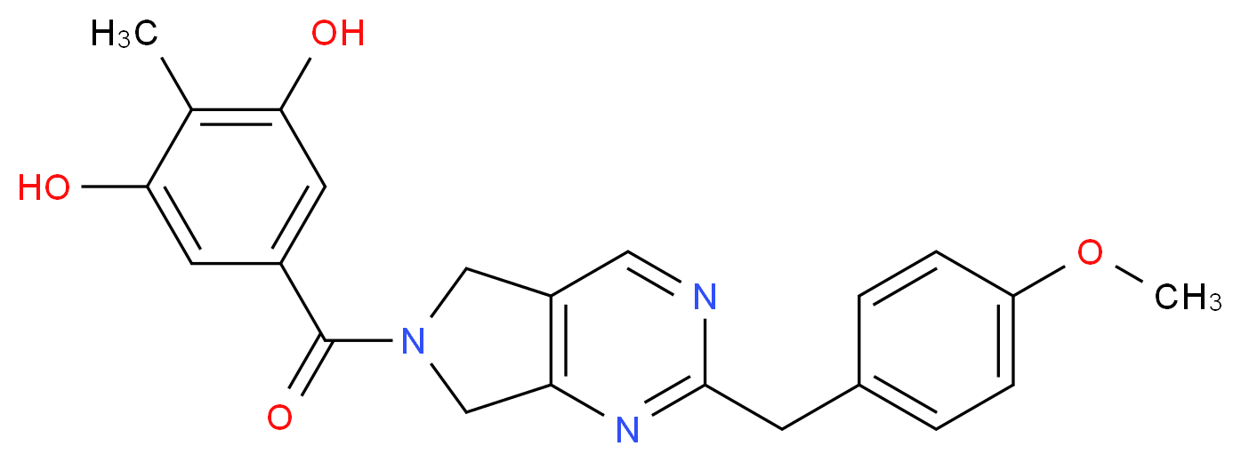 5-{[2-(4-methoxybenzyl)-5,7-dihydro-6H-pyrrolo[3,4-d]pyrimidin-6-yl]carbonyl}-2-methylbenzene-1,3-diol_分子结构_CAS_)
