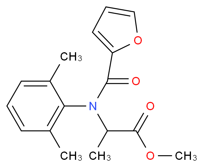 methyl 2-[N-(2,6-dimethylphenyl)-1-furan-2-ylformamido]propanoate_分子结构_CAS_57646-30-7
