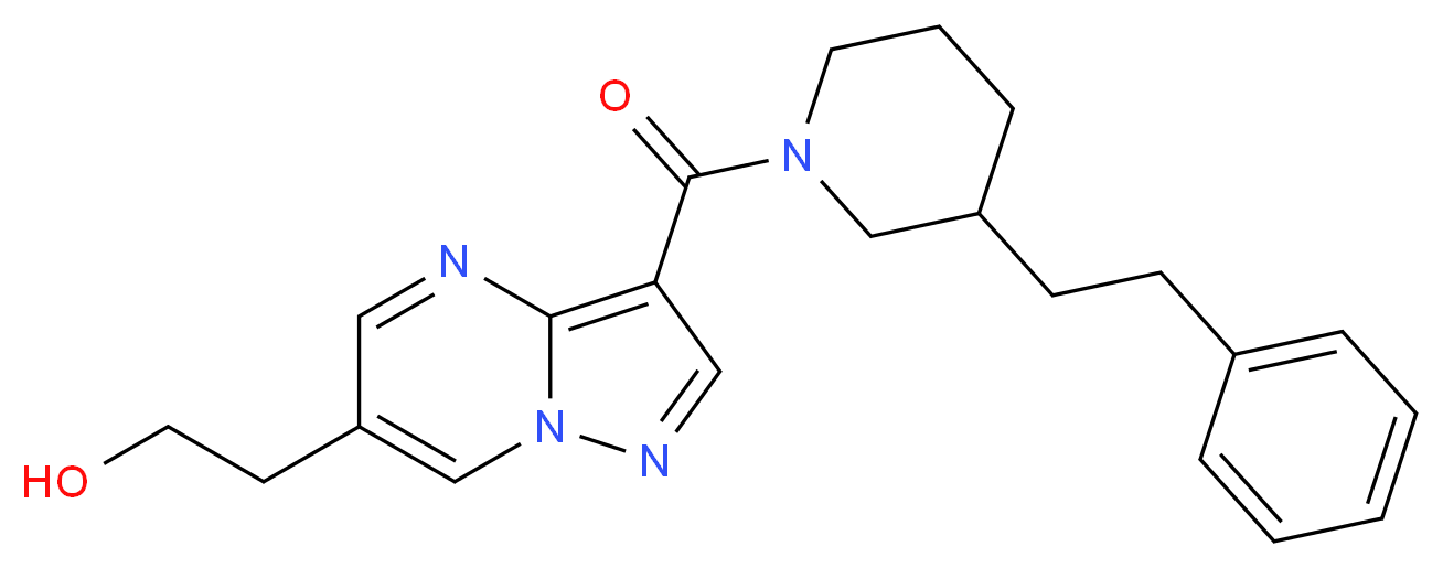 2-(3-{[3-(2-phenylethyl)-1-piperidinyl]carbonyl}pyrazolo[1,5-a]pyrimidin-6-yl)ethanol_分子结构_CAS_)