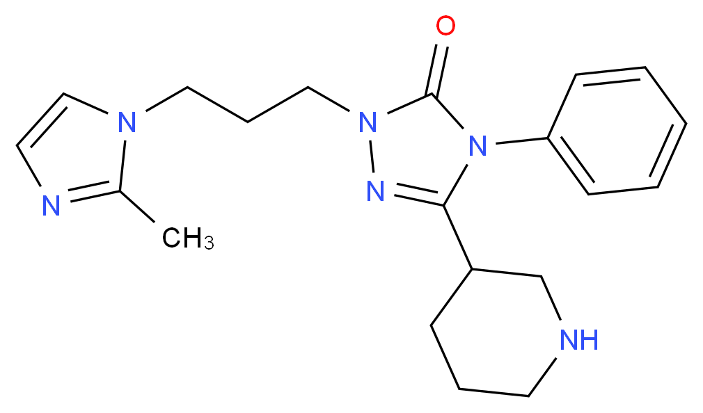 2-[3-(2-methyl-1H-imidazol-1-yl)propyl]-4-phenyl-5-(3-piperidinyl)-2,4-dihydro-3H-1,2,4-triazol-3-one_分子结构_CAS_)